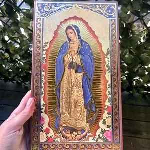 Art | Our Lady Of Guadalupe Gold Gilt Lithograph Icon | Poshmark